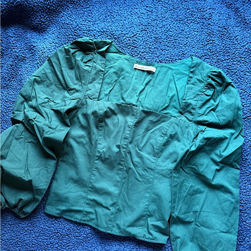 Abercrombie & Fitch Corset Blouse with Puffed Sleeves